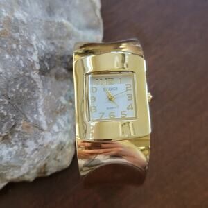 Studio Quartz Gold Bangle Cuff Watches for Women Vintage Style Dress Bracelet